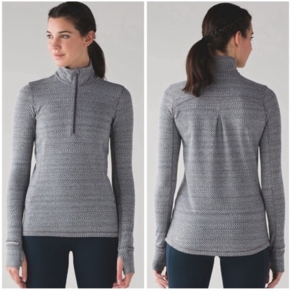 lululemon athletica Tops - Lululemon Outrun 1/2 Zip Heathered Grey Pullover Jacket Athleisure Running Gym